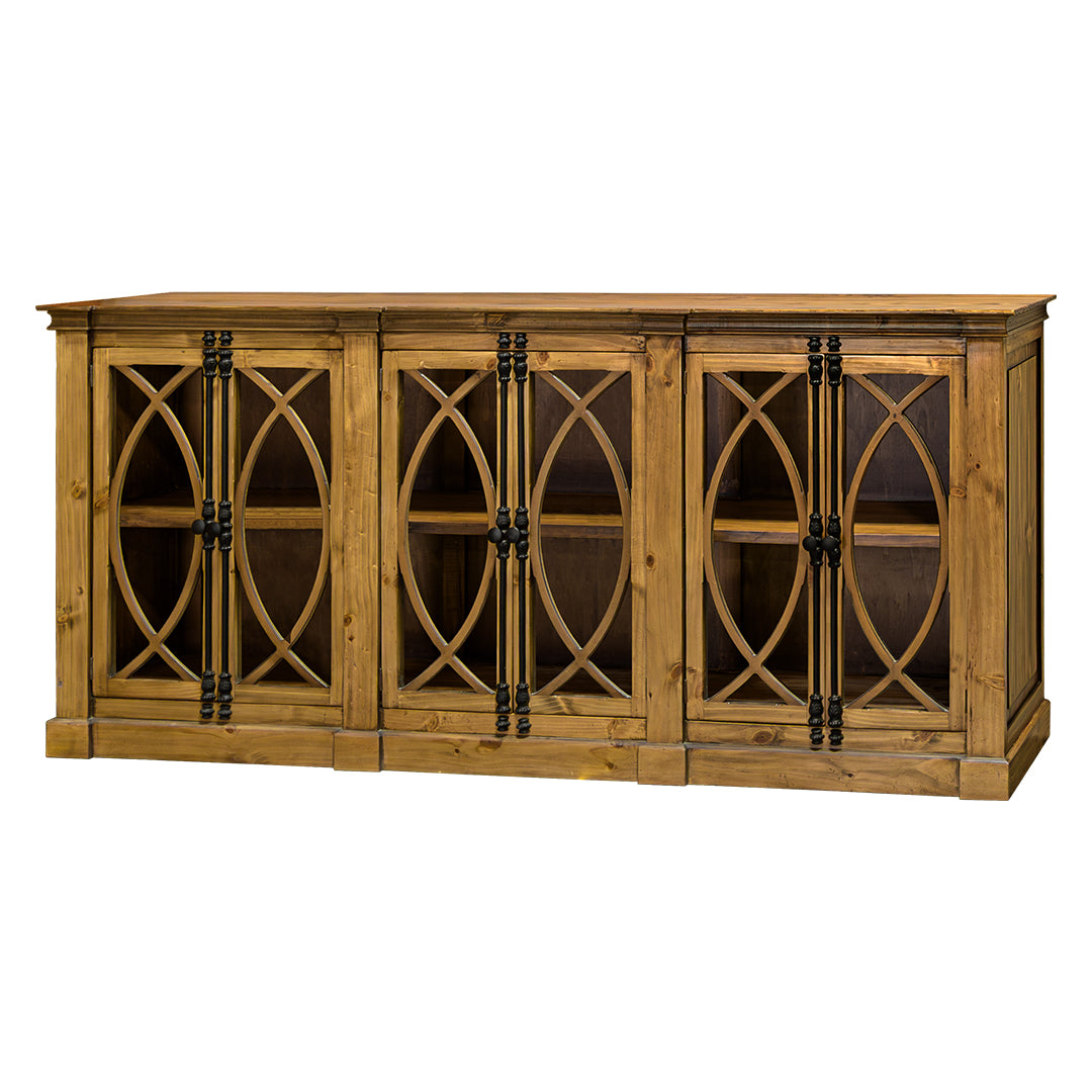 Pescara 6 Door Glass Buffet/Console WH