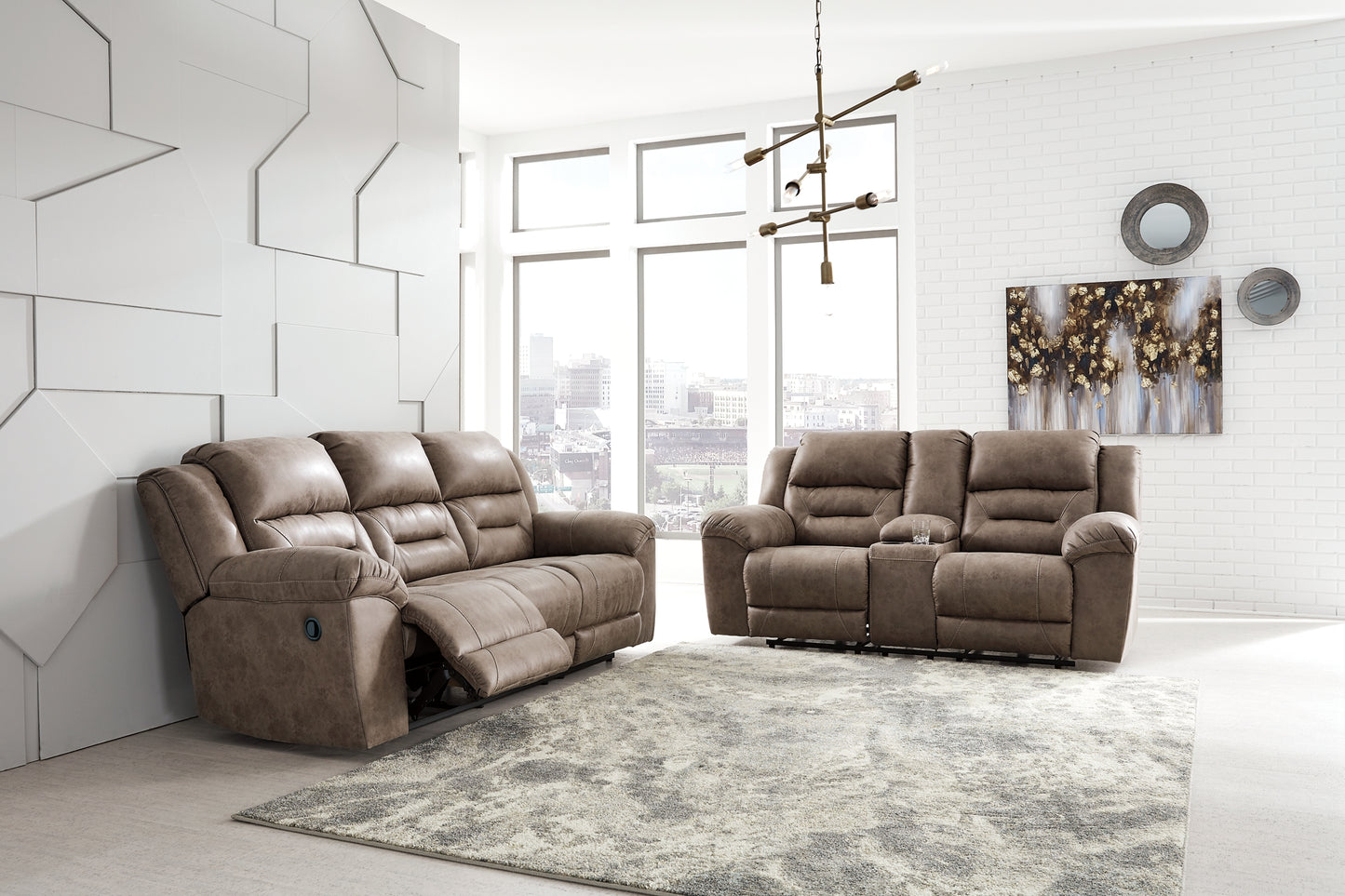 Stoneland Sofa and Loveseat Manual Reclining
