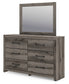 Graystorm Full Panel Bed with Mirrored Dresser