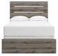Graystorm Full Panel Bed with Mirrored Dresser