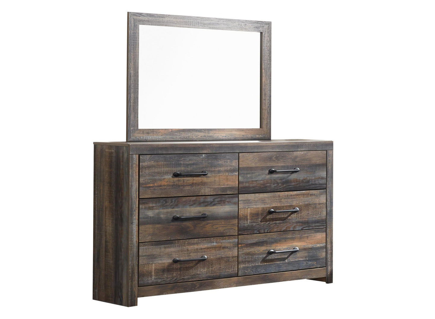 Drystan Queen Bookcase Bed, Dresser, Mirror, Chest and Nightstand