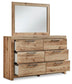 Hyanna King Panel Storage Bed with 1 Under Bed Storage Drawer, Dresser, Mirror, Chest and Nightstand