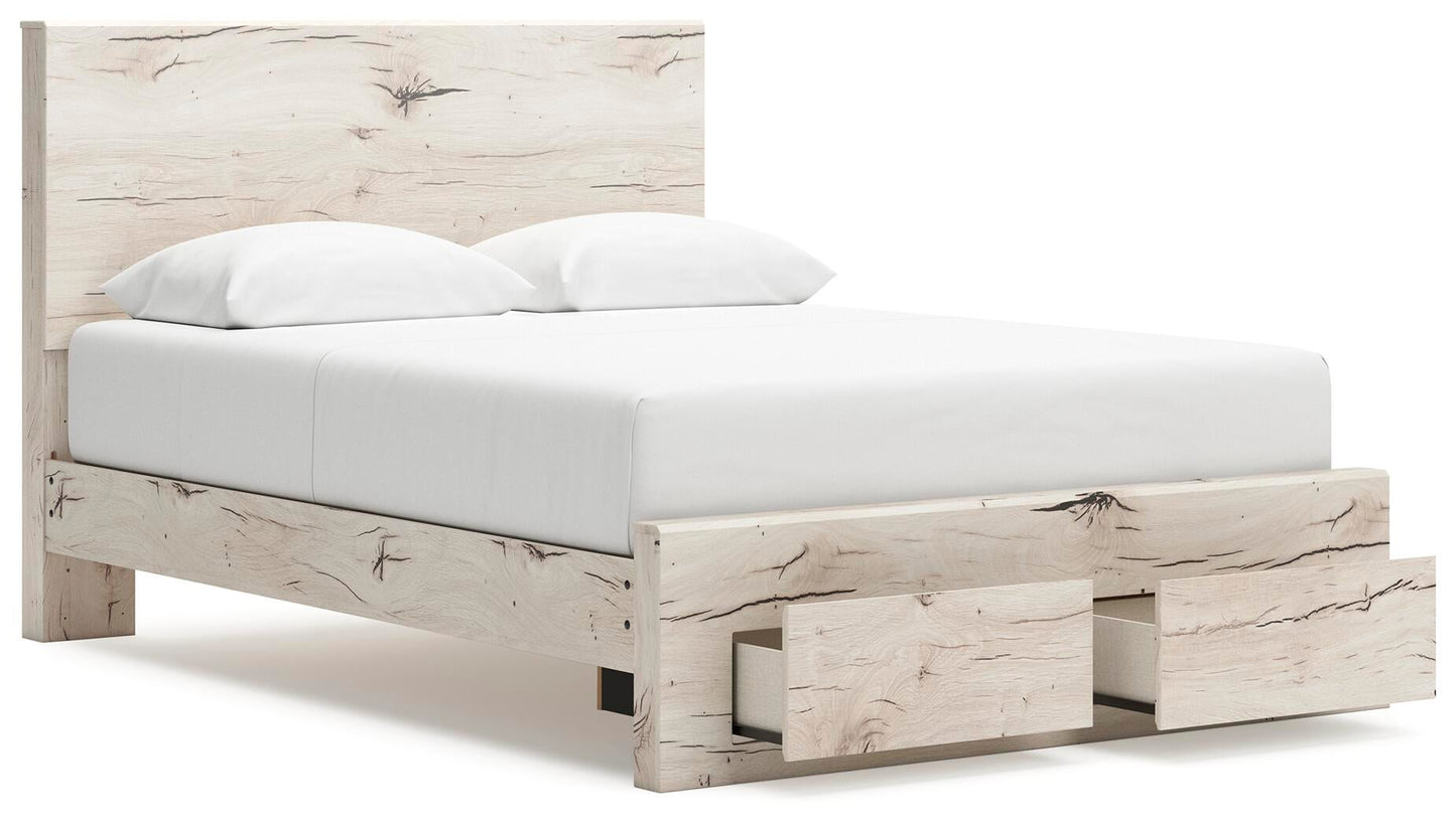 Lawroy Queen Panel Storage Bed, Dresser, Mirror, Chest and Nightstand
