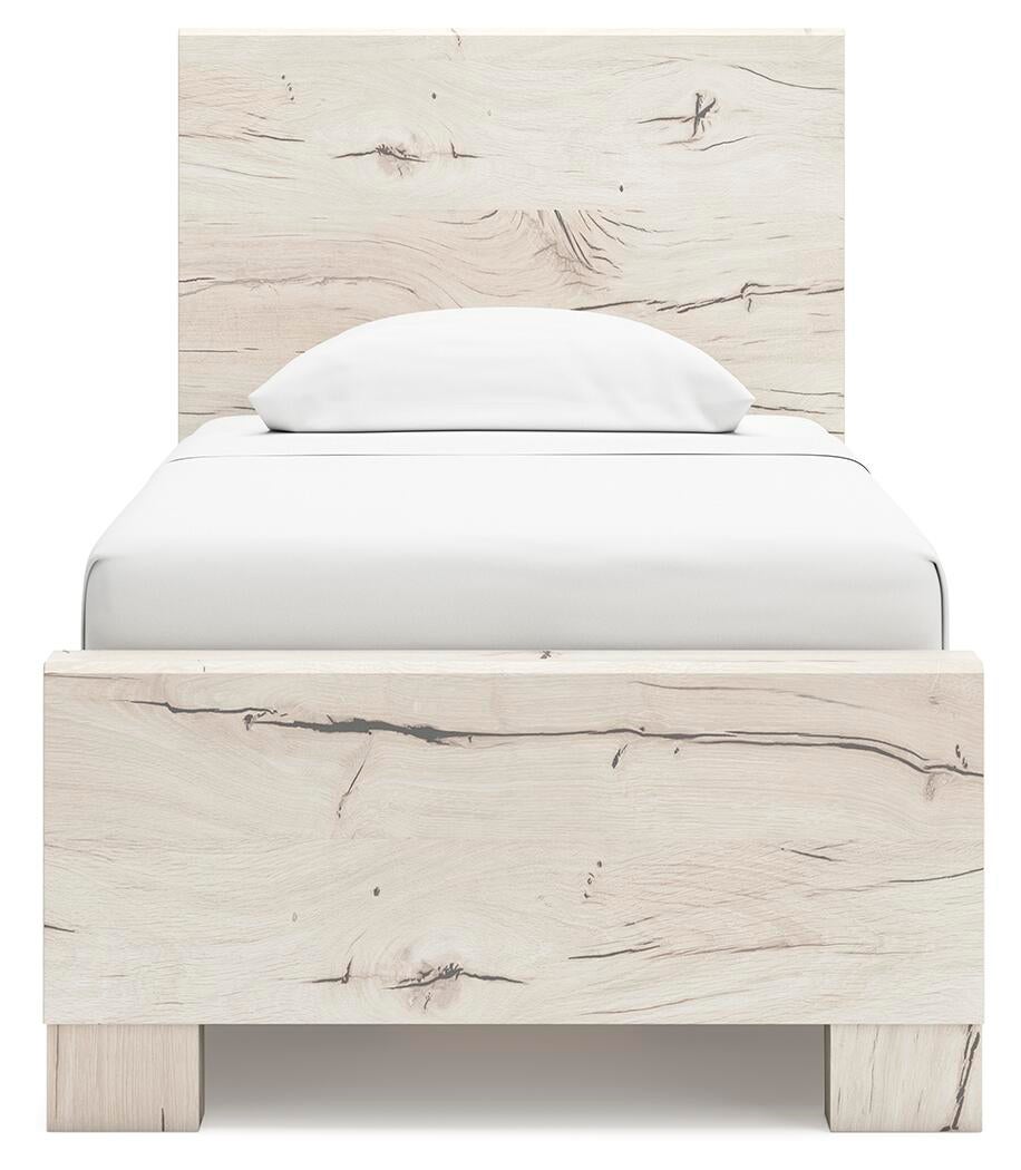 Lawroy Twin Panel Bed with Storage, Dresser, Mirror and Nightstand