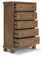 Feddinger California King Storage Sleigh Bed with Mirrored Dresser, Chest and Nightstand