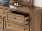 Feddinger King Storage Sleigh Bed with Mirrored Dresser and Nightstand
