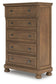 Feddinger Queen Storage Sleigh Bed with Mirrored Dresser, Chest and Nightstand