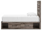 Graystorm Twin Panel Bed with Storage, Dresser and Mirror