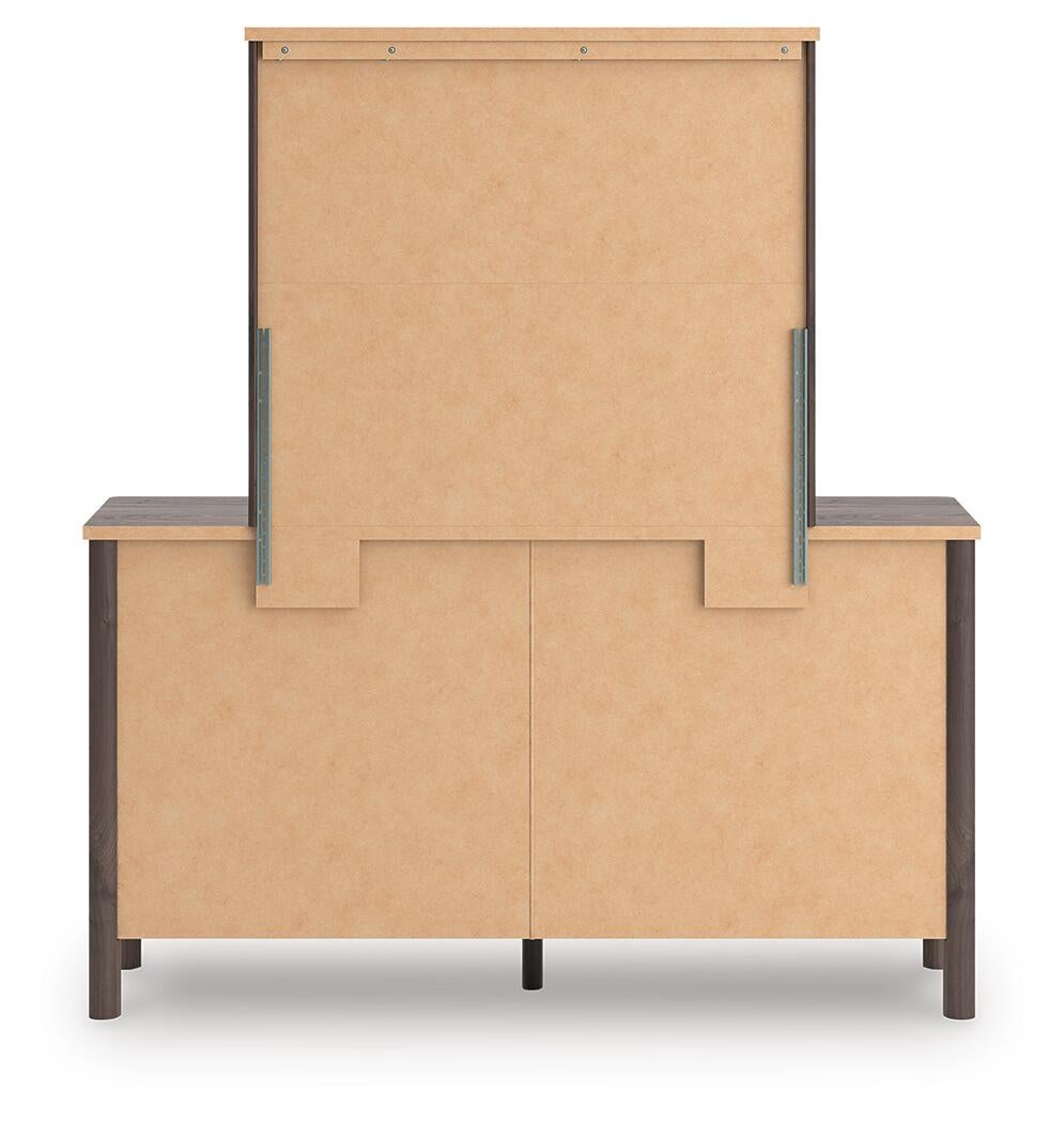 Pamytta Twin Upholstered Panel Platform Bed, Dresser, Mirror, Chest and Nightstand