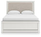 Zuraleus Queen Upholstered Panel Platform Bed, Dresser, Mirror, Chest and Nightstand
