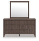 Pamytta Queen Panel Platform Bed, Dresser and Mirror