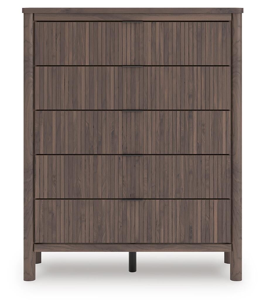 Pamytta Twin Upholstered Panel Bed, Dresser, Mirror, Chest and Nightstand
