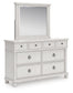 Rowlenstown California King Poster Bed, Dresser, Mirror and Nightstand