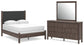 Cadmori Full Upholstered Panel Bed, Dresser and Mirror